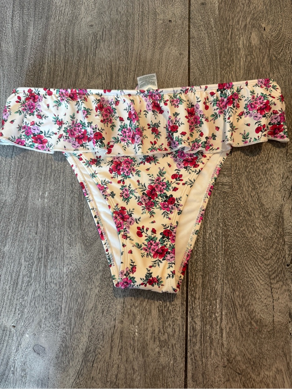 Target Wild Fable Floral Ruffle Bikini Bottoms in White and Pink